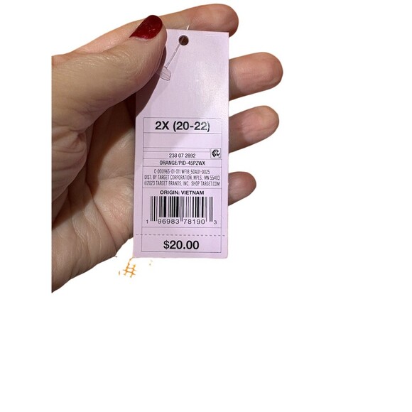 Wild Fable Cover Up Dress Womens 2XL Plus Orange Fishnet Mesh Midi - Picture 8 of 8